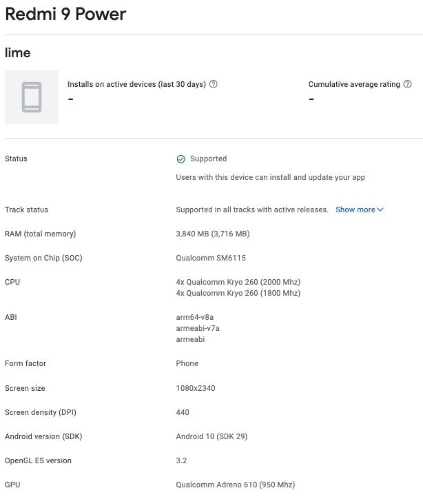 Redmi Note 9 Power_certifikacia