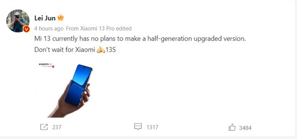 Xiaomi 13S Lei Jun